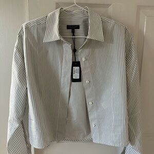 Rag & Bone Gray and White Striped Shirt